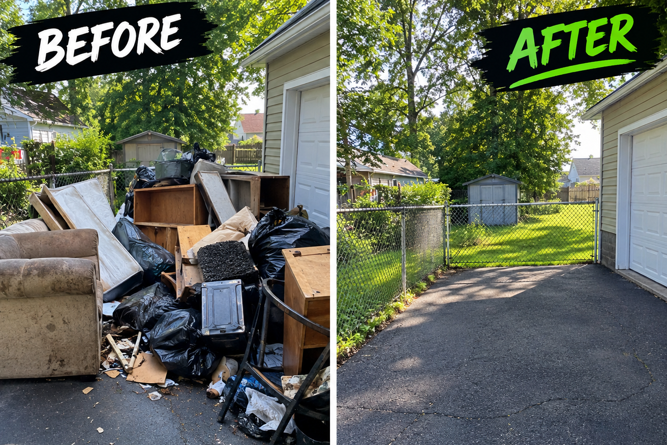 Driveway & yard cleanout